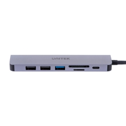 UNITEK HUB USB-C 7W1, HDMI 4K, PD 100W, 5GBPS, ALU-765439