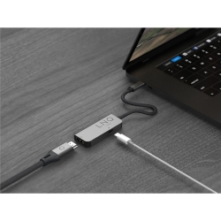 LINQ HUB USB-C ADAPTER 2IN1 (1X HDMI 2.0 4K/60HZ, 1X USB-C PD 100W DO ZASILANIA), PLECIONY KABEL 15 CM-785677