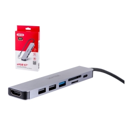 UNITEK HUB USB-C 7W1, HDMI 4K, PD 100W, 5GBPS, ALU-785703