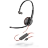 Zestaw Słuchawkowy POLY Blackwire 3200 (209746-201), Mono, Nauszne, 20kHz, USB/Wtyk stereo jack 3,5 mm, Czarny/Czerwony